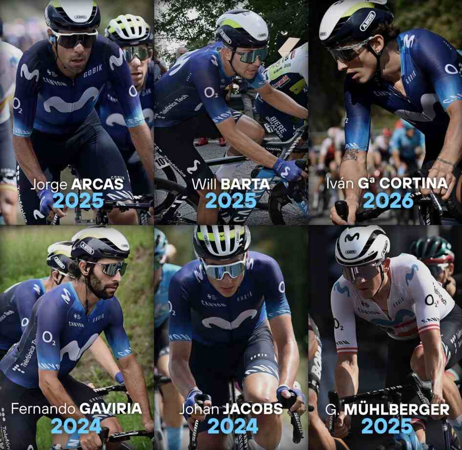 movistar renueva 12 ciclistas